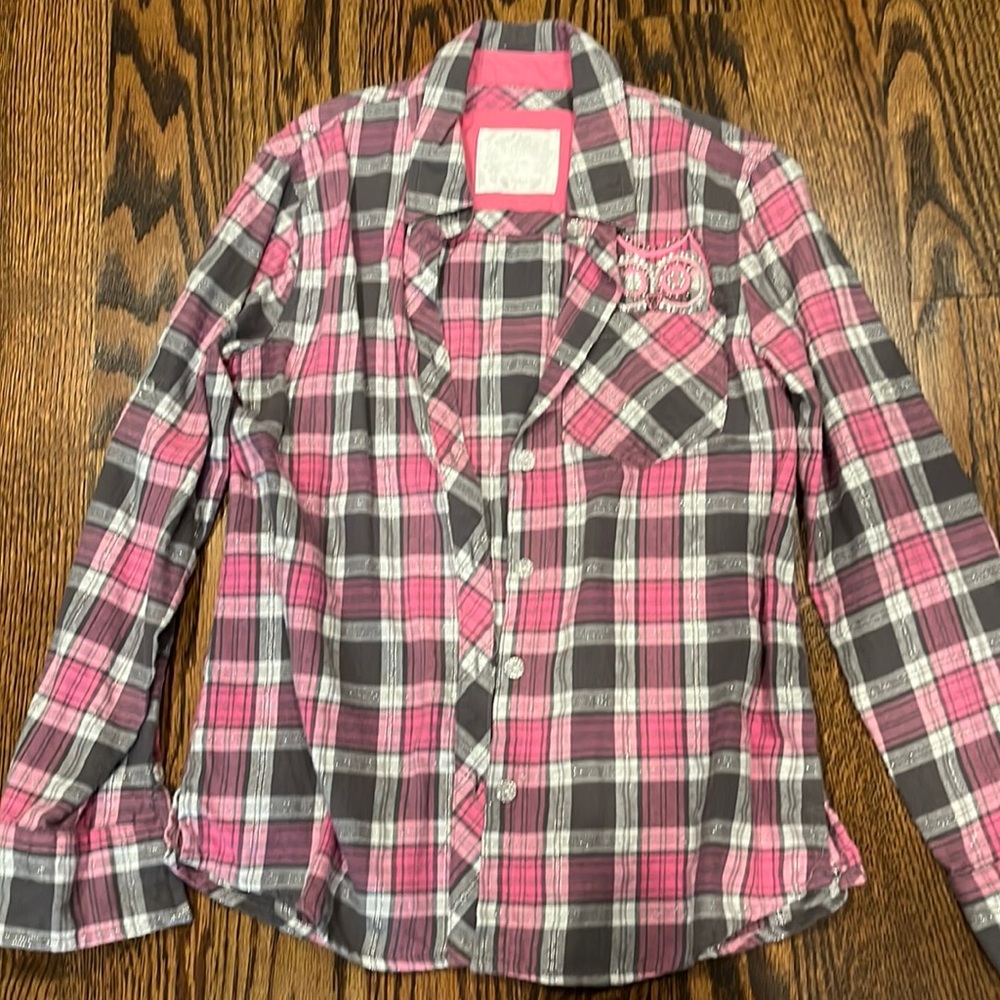 Justice pink and grey flannel